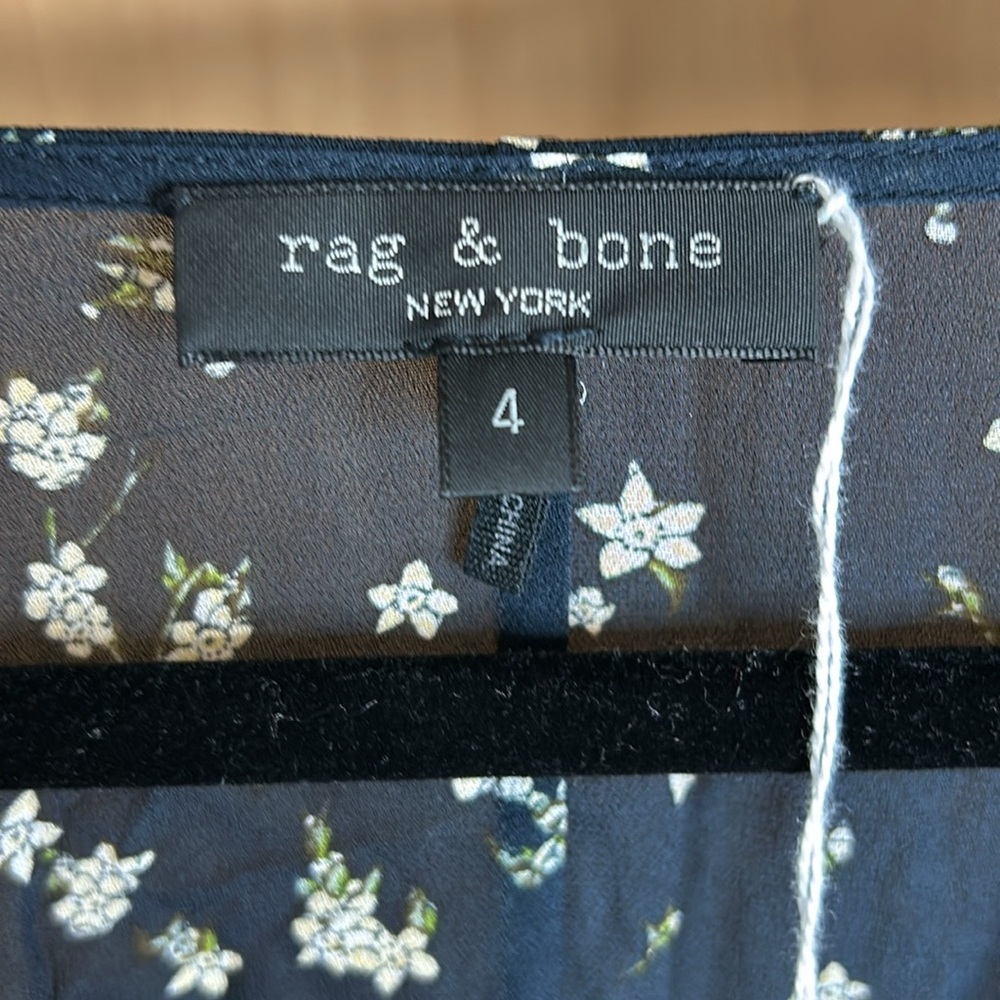 Rag & Bone Navy Sheer Floral Maxi Dress SHELL ONLY - size 4 - Picture 4 of 4